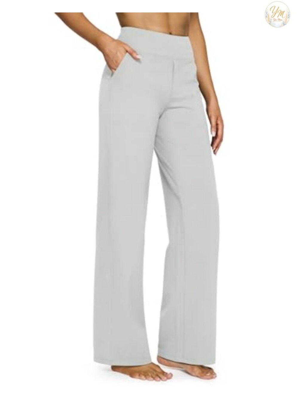 High Waisted Wide Leg Yoga Pants with Pockets, Moisture-Wicking, Stretchy